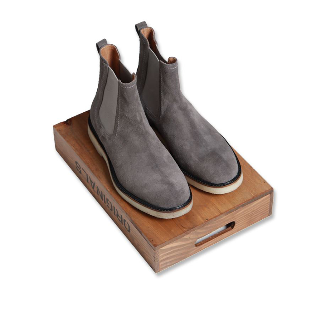 handmade. 5.5cm + crepe-sole chelsea boots (real leather 100%)