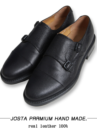 hand made. real leather double monk strap shoes - sh (2color)