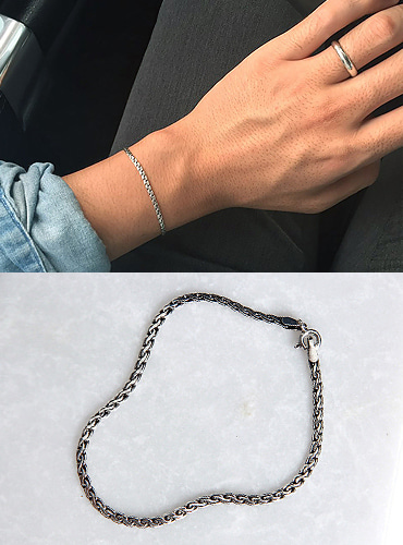 silver 925 (100%) thread chain bracelet (ver.2)