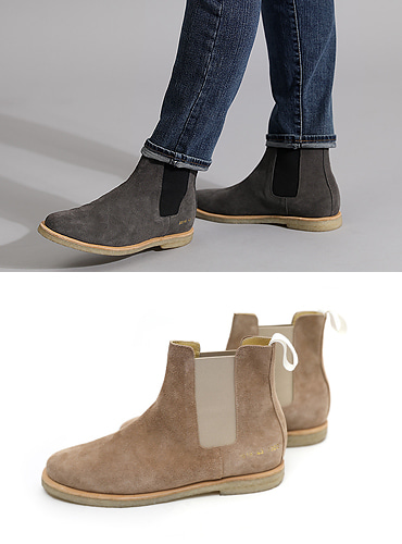 [공장직영] + 3.5cm Common last crepe-sole chelsea boots (real leather 100% ) - sh (suede ver.)