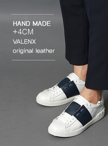 hand made. +4cm VALENX Open Sneakers (original leather 100%)
